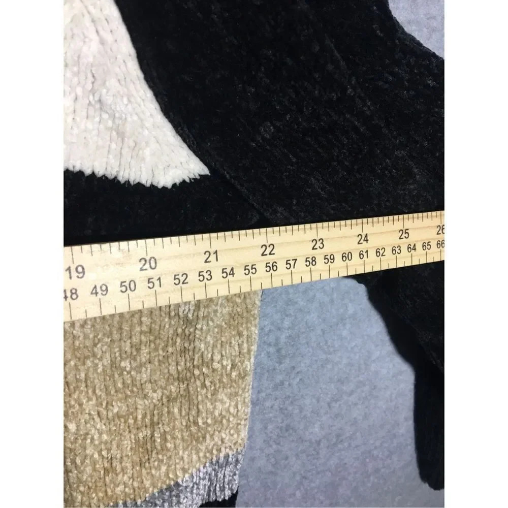 Womens Alfred Dunner Sweater Crushed Velvet Feel Colorblock Mock Neck Floral - Picture 4 of 5